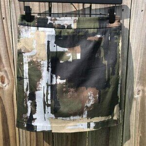 Love Moschino Mini Skirt 2 XS Green Brown Black Tan Blue Camo Army
